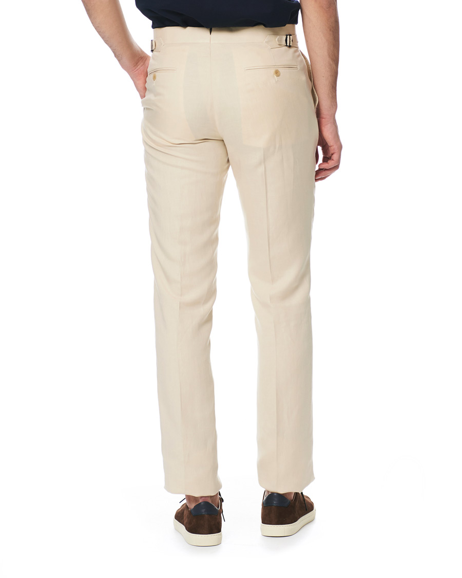 Herren | Hosen | Ralph Lauren Purple Label | Side-Adjuster Linen/Silk Trousers Beige