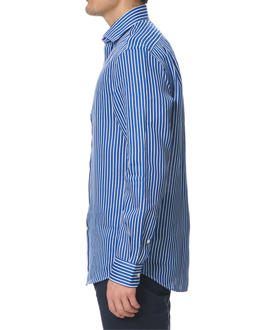 Herren | Hemden | Ralph Lauren Purple Label | Bengal Stripe Linen Shirt Blue/White