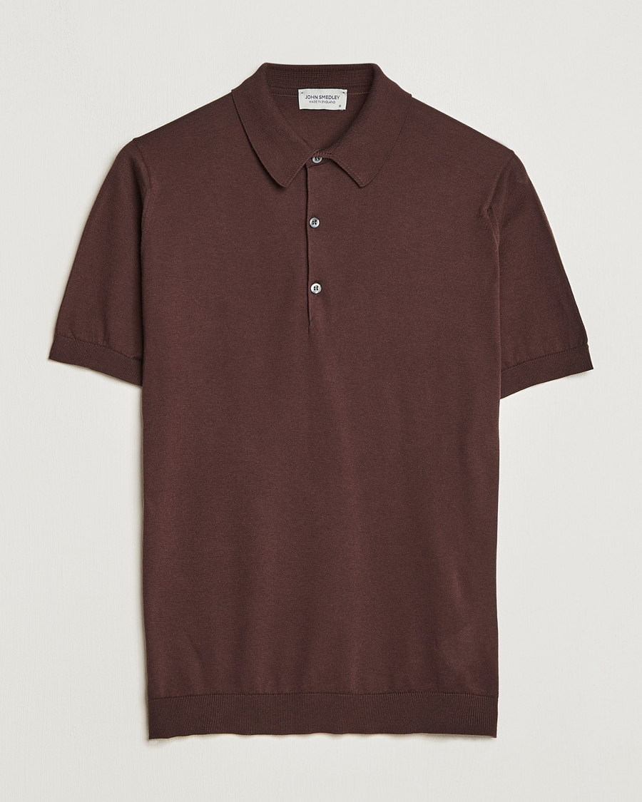 Herren | Poloshirts | John Smedley | Adrian Slim Fit Sea Island Polo Coffee Bean