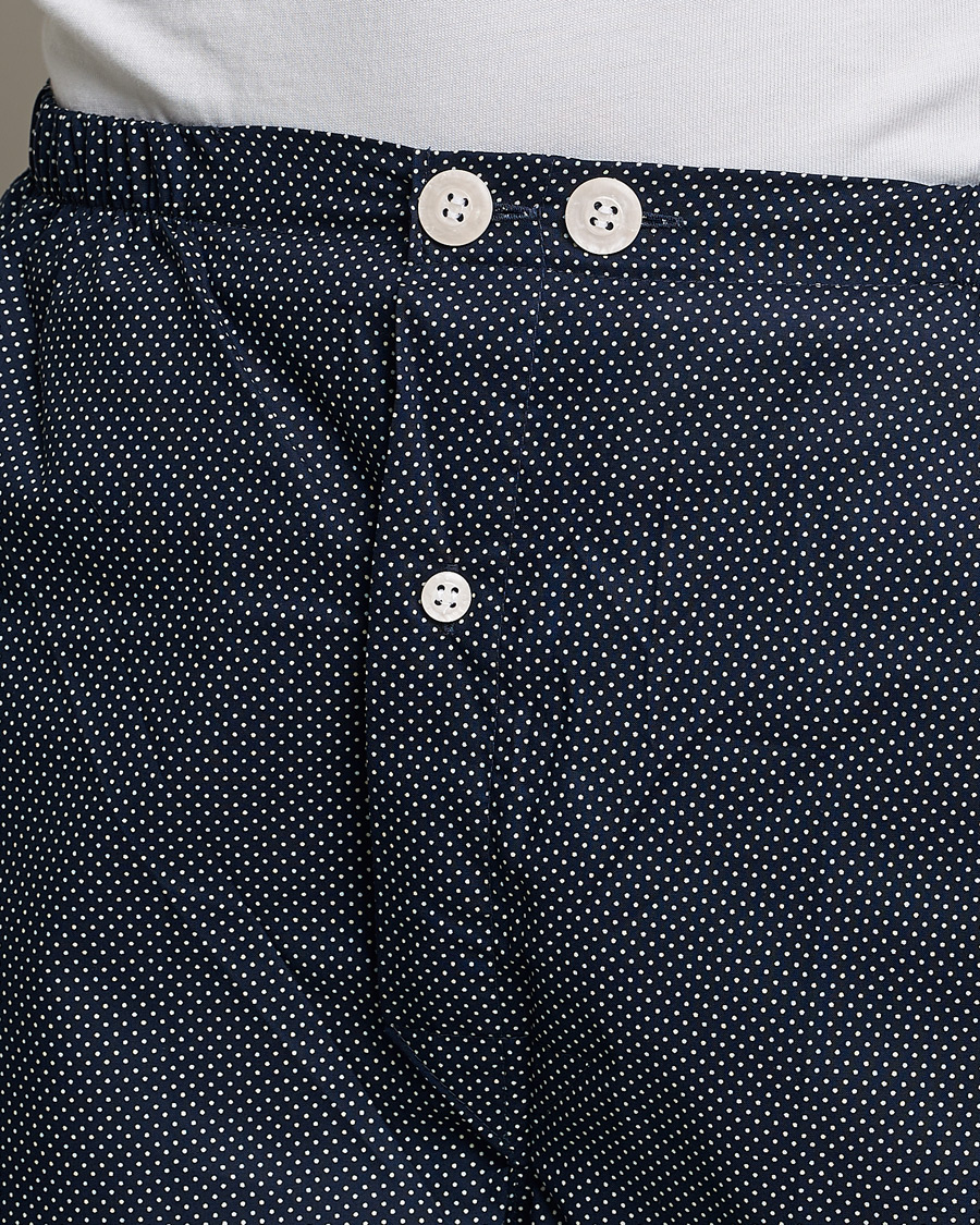 Herren | Schlafanzüge & Bademäntel | Derek Rose | Shortie Printed Cotton Pyjama Set Navy