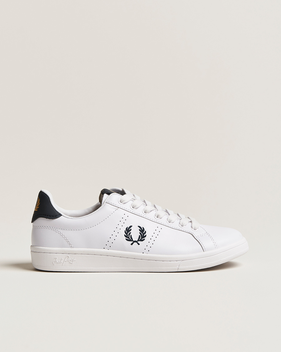 Herren | Fred Perry B721 Leather Sneakers White/Navy | Fred Perry | B721 Leather Sneakers White/Navy
