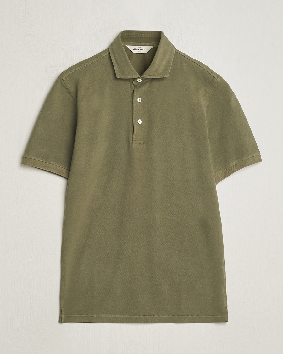Herren | Poloshirts | Gran Sasso | Washed Polo Medium Green