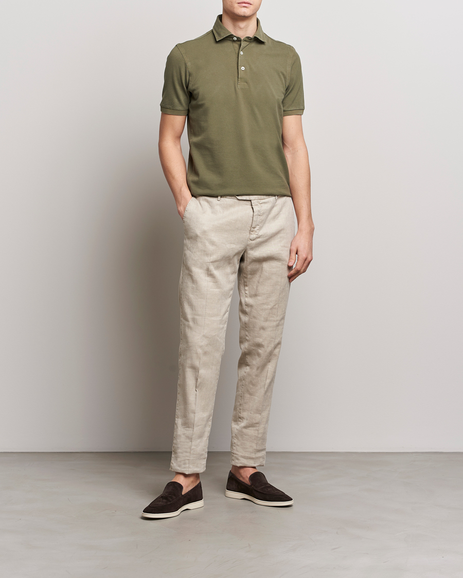Herren | Poloshirts | Gran Sasso | Washed Polo Medium Green