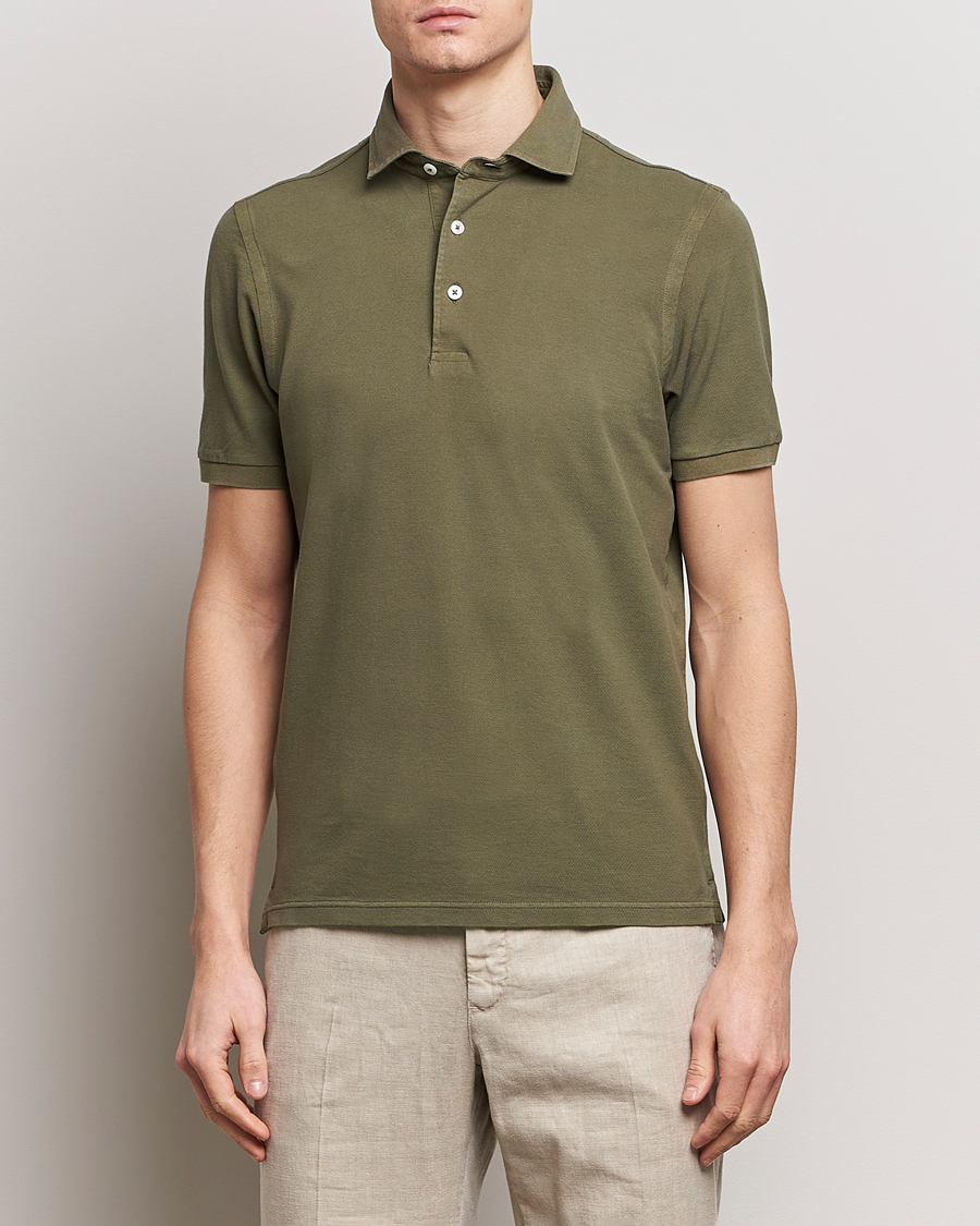 Herren | Poloshirts | Gran Sasso | Washed Polo Medium Green
