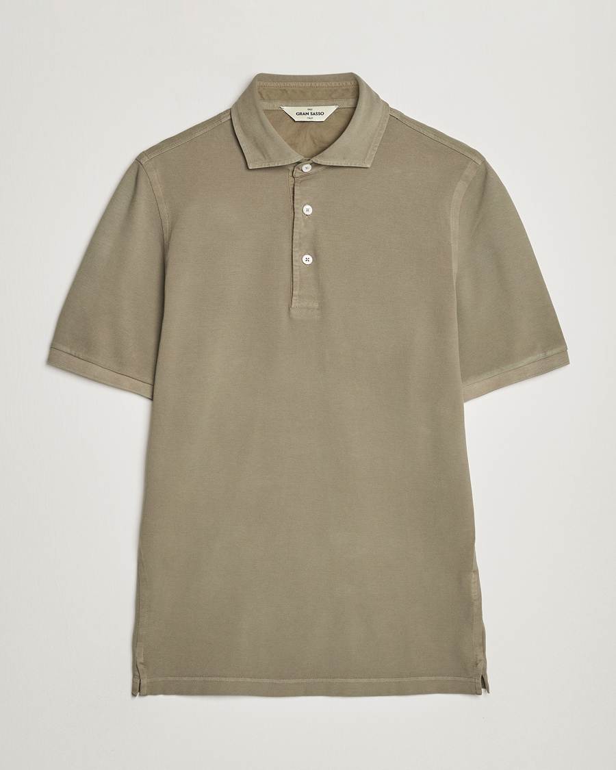 Herren | Poloshirts | Gran Sasso | Washed Polo Concrete Beige
