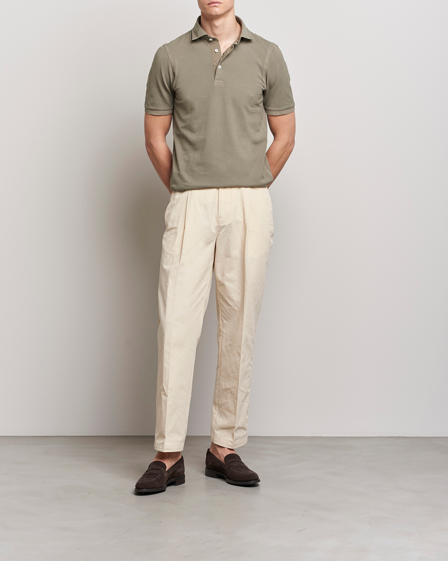 Herren | Poloshirts | Gran Sasso | Washed Polo Concrete Beige