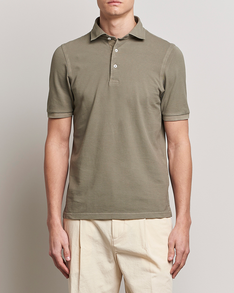 Herren | Poloshirts | Gran Sasso | Washed Polo Concrete Beige