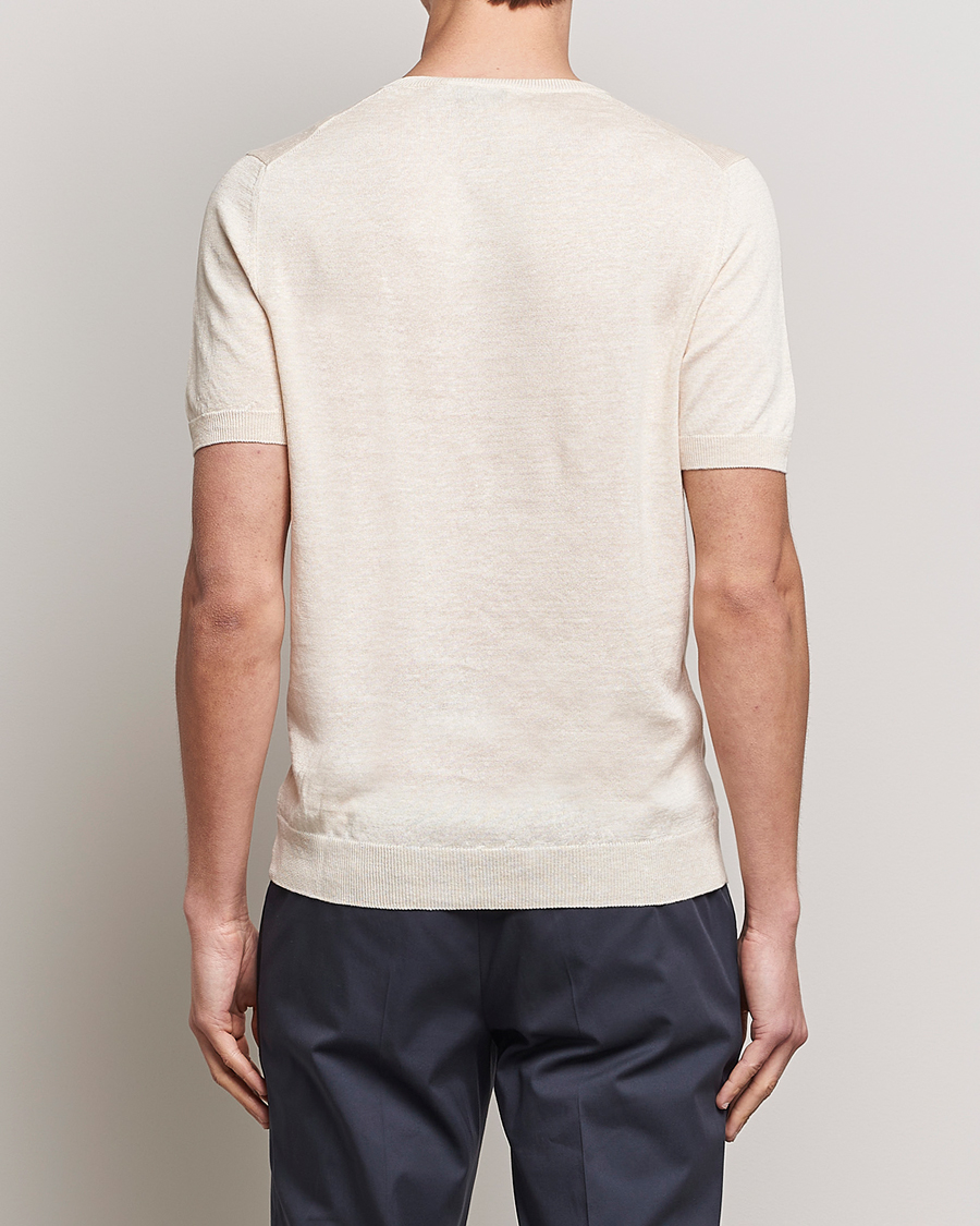 Herren | T-Shirts | Gran Sasso | Cotton/Linen Knitted Tee Cream