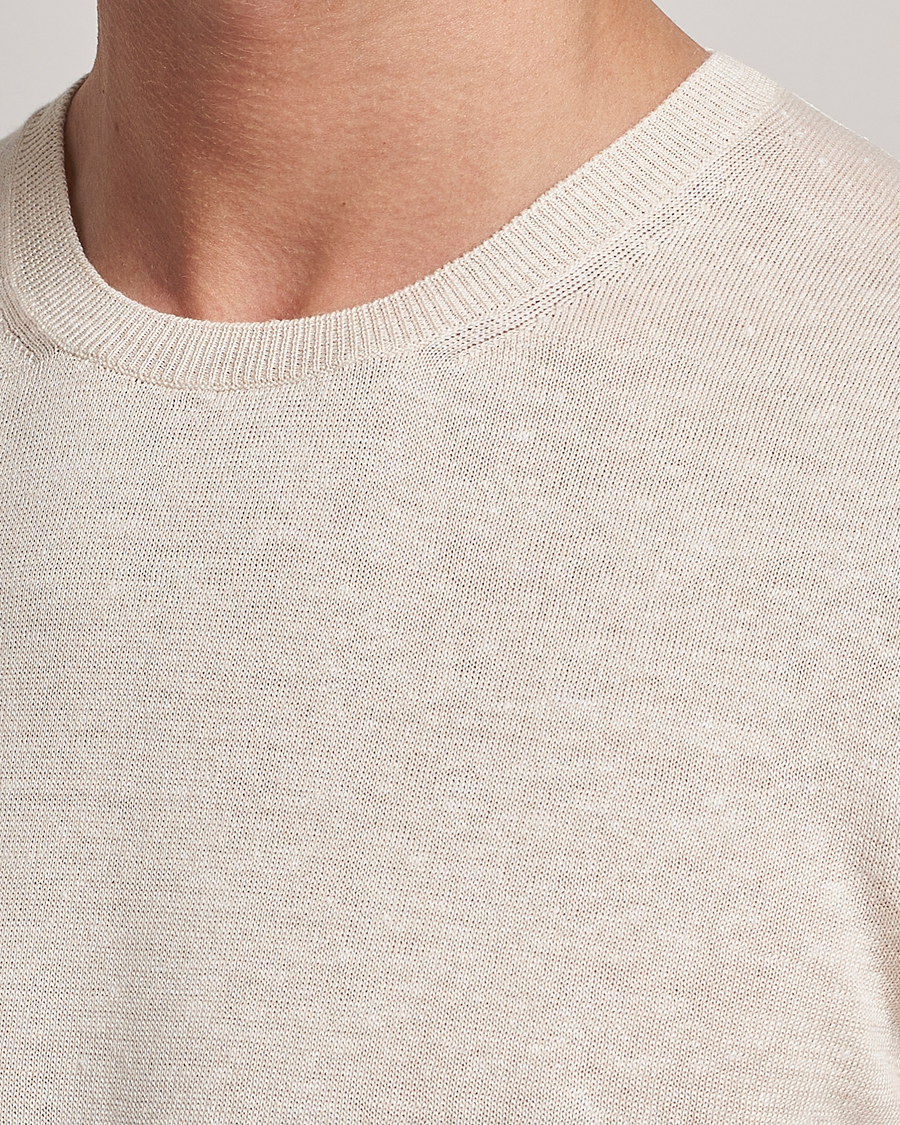 Herren | T-Shirts | Gran Sasso | Cotton/Linen Knitted Tee Cream