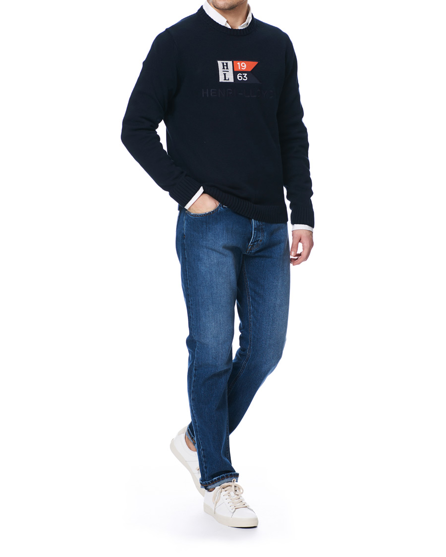 Herren | Pullover | Henri-Lloyd | Henri Lloyd Cross Flag Knitted Crew Neck Navy