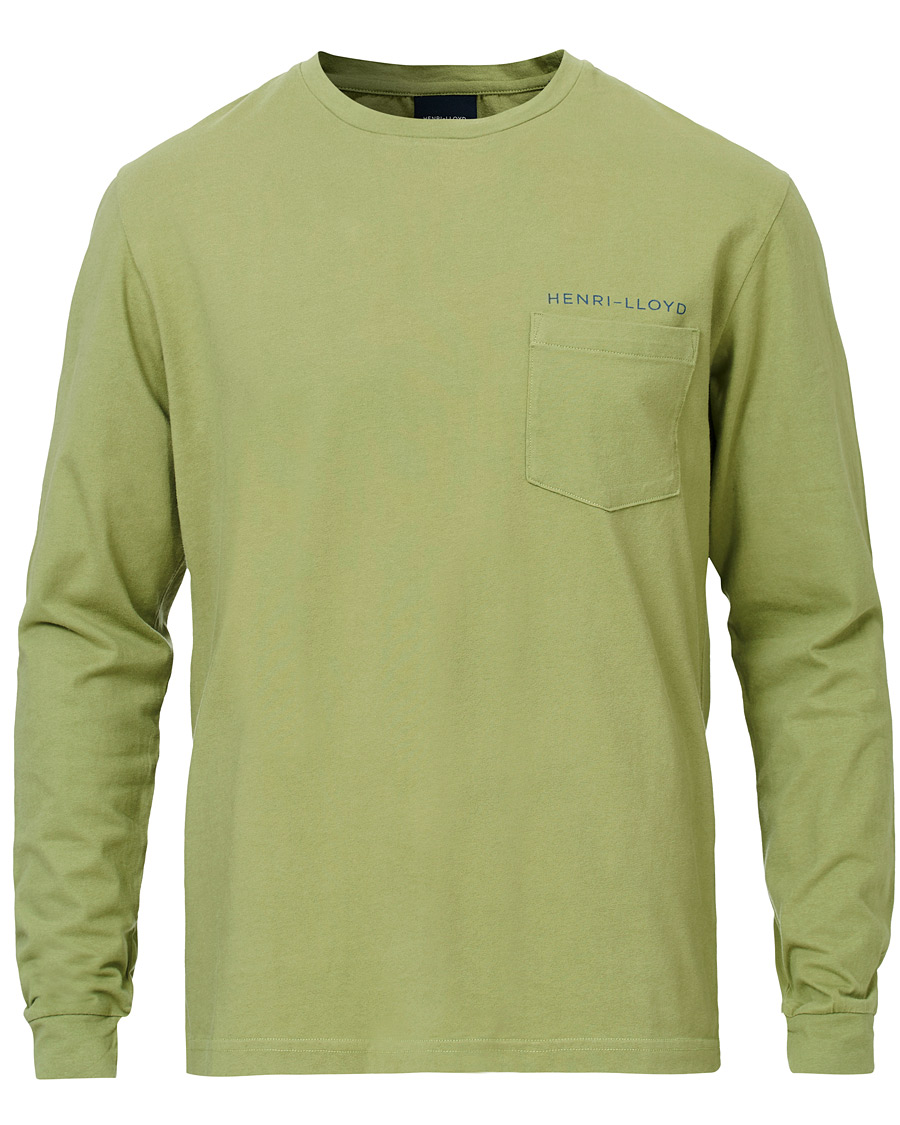 Herren | T-Shirts | Henri-Lloyd | Henri Lloyd RWR Backprint Long Sleeve Crew Neck Tee Light Green