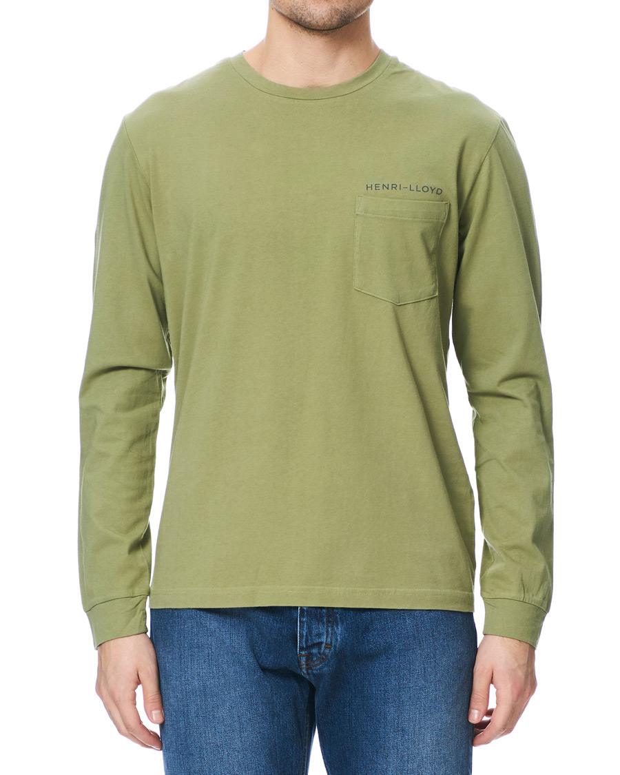 Herren | T-Shirts | Henri-Lloyd | Henri Lloyd RWR Backprint Long Sleeve Crew Neck Tee Light Green