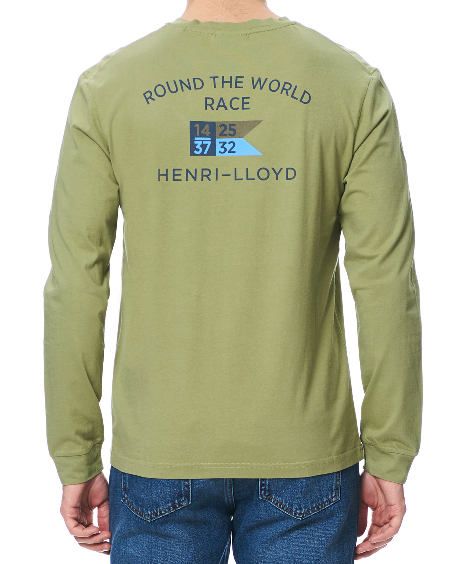 Herren | T-Shirts | Henri-Lloyd | Henri Lloyd RWR Backprint Long Sleeve Crew Neck Tee Light Green