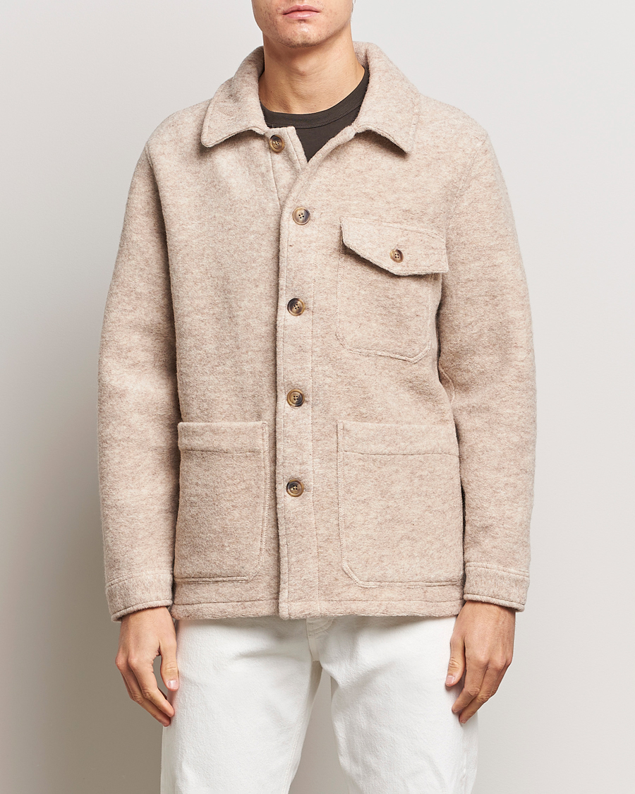 Herren | Jacken | A Day's March | Chaumont Heavy Wool Overshirt Sand