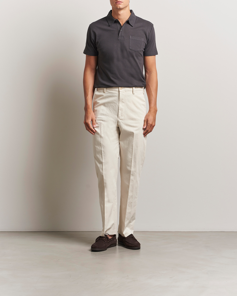 Herren | Poloshirts | Sunspel | Riviera Polo Shirt Charcoal