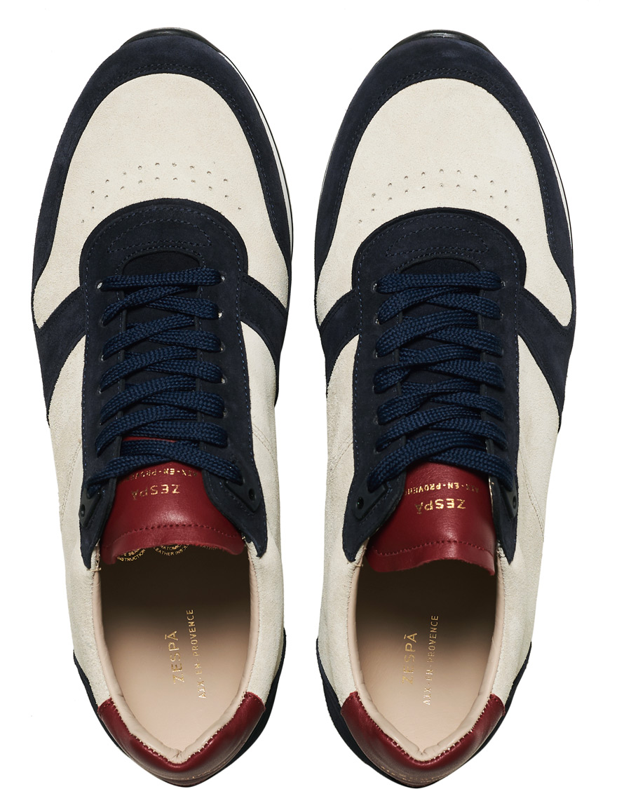 Herren | Zespà ZSP6 Suede Runner Sneakers Off White/Cerise | Zespà | ZSP6 Suede Runner Sneakers Off White/Cerise