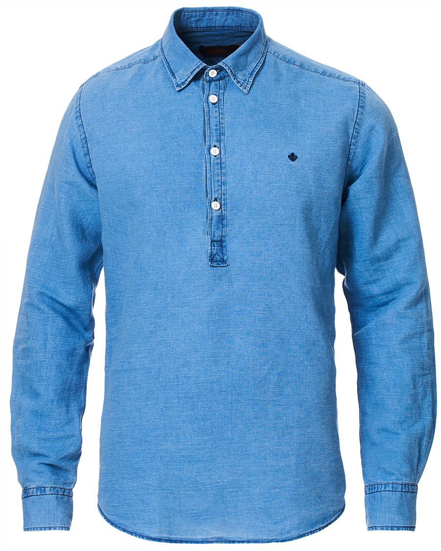 Herren | Hemden | Morris | Harold Denim Button Under Popover Shirt Blue