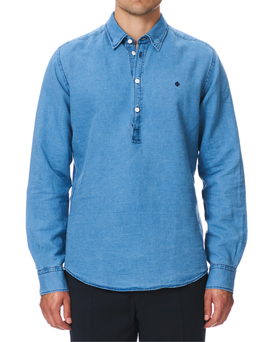 Herren | Hemden | Morris | Harold Denim Button Under Popover Shirt Blue