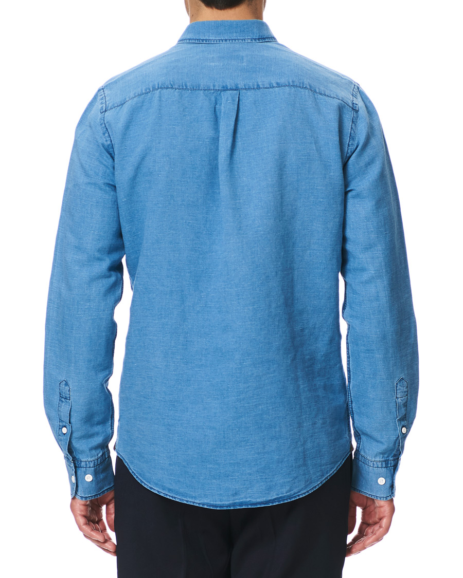 Herren | Hemden | Morris | Harold Denim Button Under Popover Shirt Blue