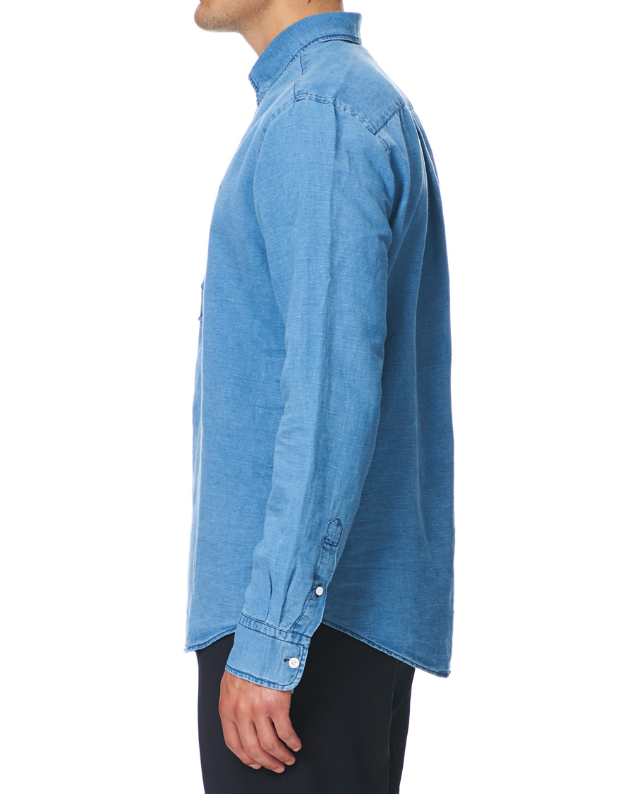 Herren | Hemden | Morris | Harold Denim Button Under Popover Shirt Blue