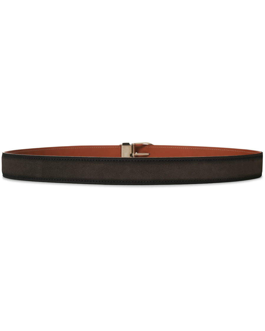 Herren | Montblanc Horseshoe Buckle Belt 35mm Grey Suede | Montblanc | Horseshoe Buckle Belt 35mm Grey Suede