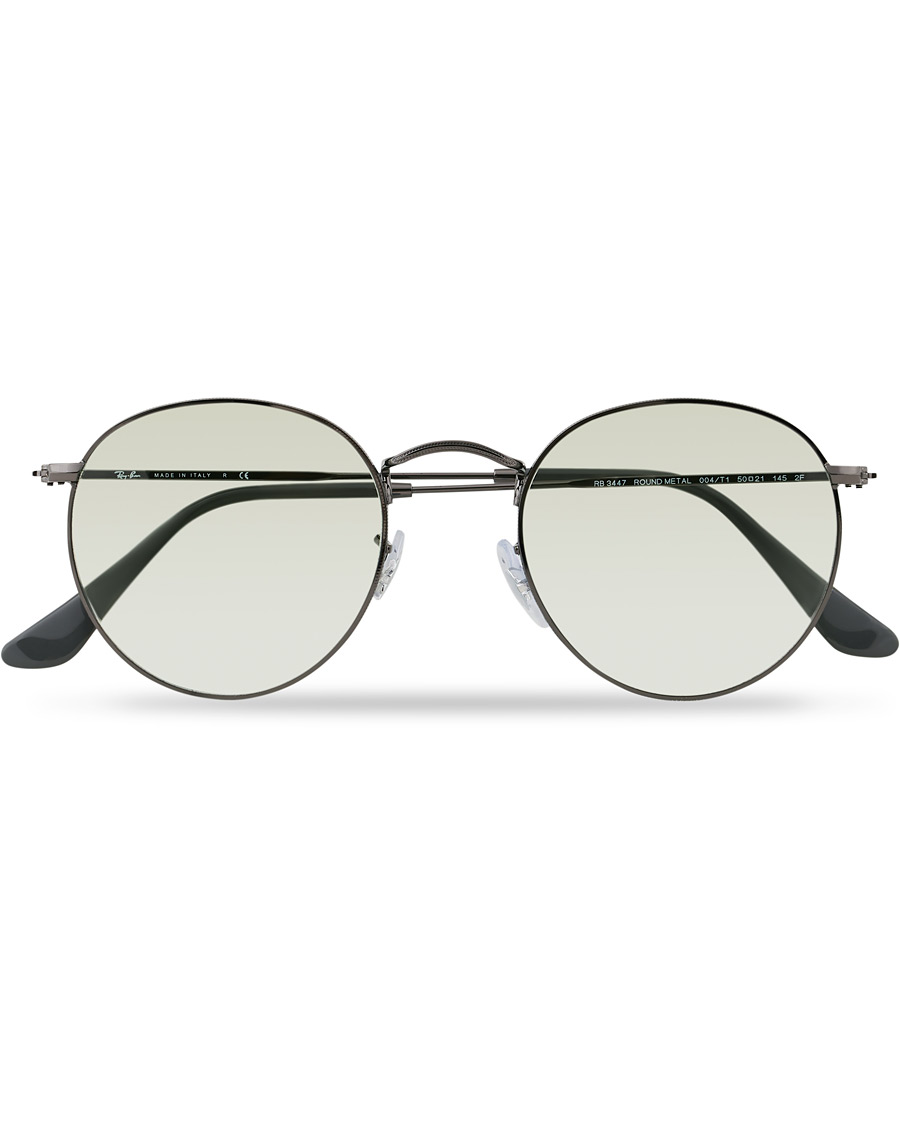 Herren | Ray-Ban 0RB3447 Round Metal Sunglasses Gunmetal/Light Green | Ray-Ban | 0RB3447 Round Metal Sunglasses Gunmetal/Light Green