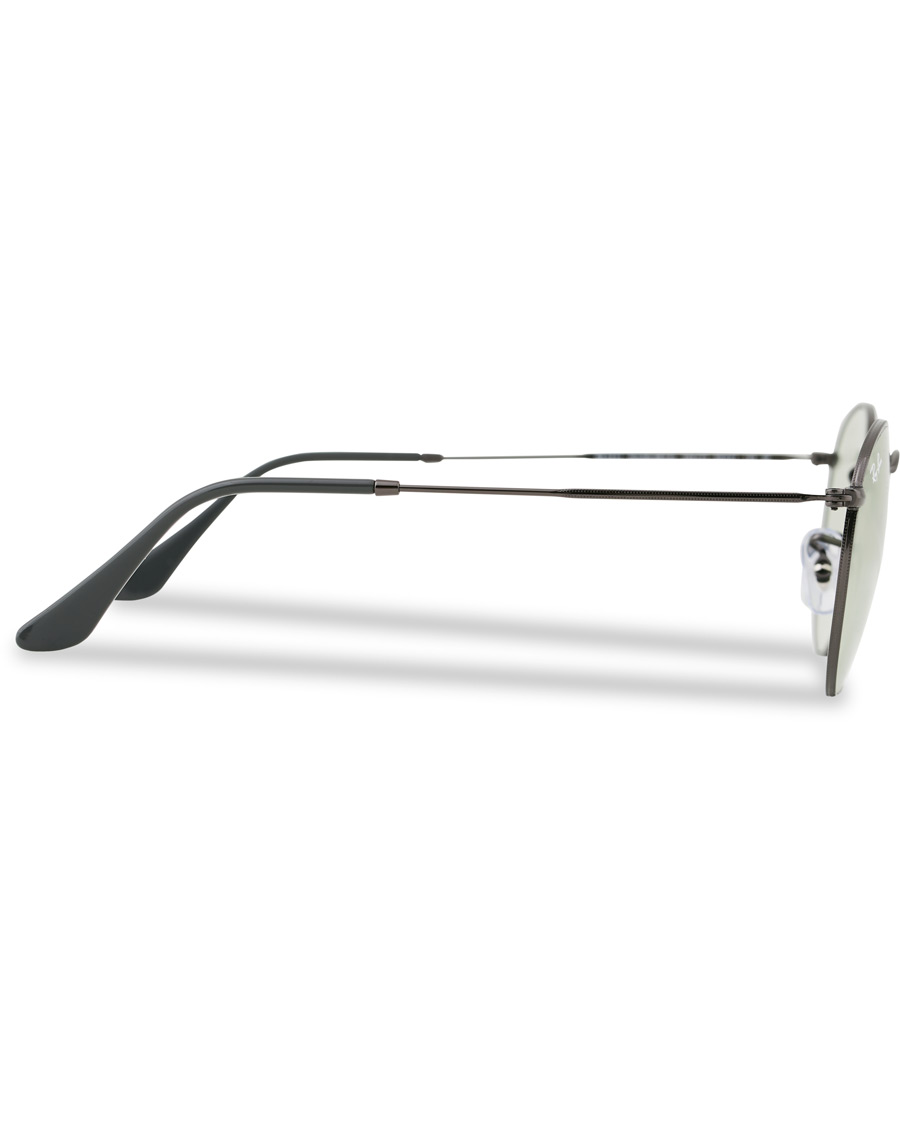 Herren | Ray-Ban 0RB3447 Round Metal Sunglasses Gunmetal/Light Green | Ray-Ban | 0RB3447 Round Metal Sunglasses Gunmetal/Light Green