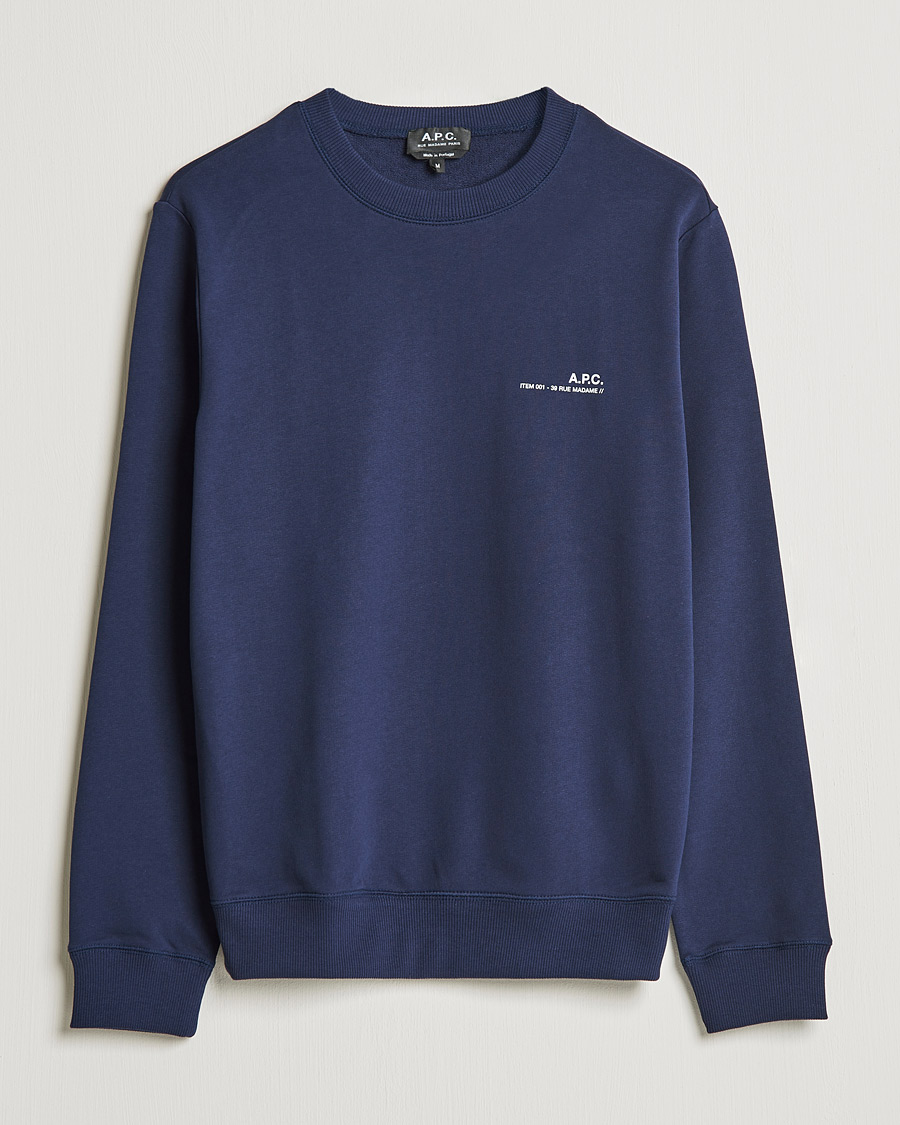 Herren | Pullover | A.P.C. | Item Crew Neck Sweatshirt Navy