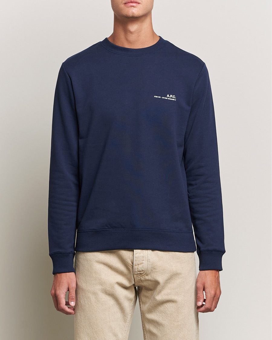 Herren | Pullover | A.P.C. | Item Crew Neck Sweatshirt Navy