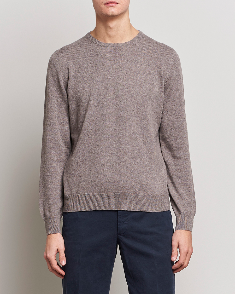 Herren | Pullover | Gran Sasso | Wool/Cashmere Crew Neck Mud Brown