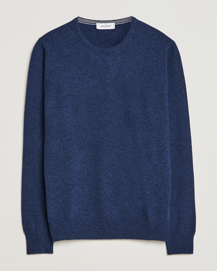 Herren | Pullover | Gran Sasso | Wool/Cashmere Crew Neck Navy Melange