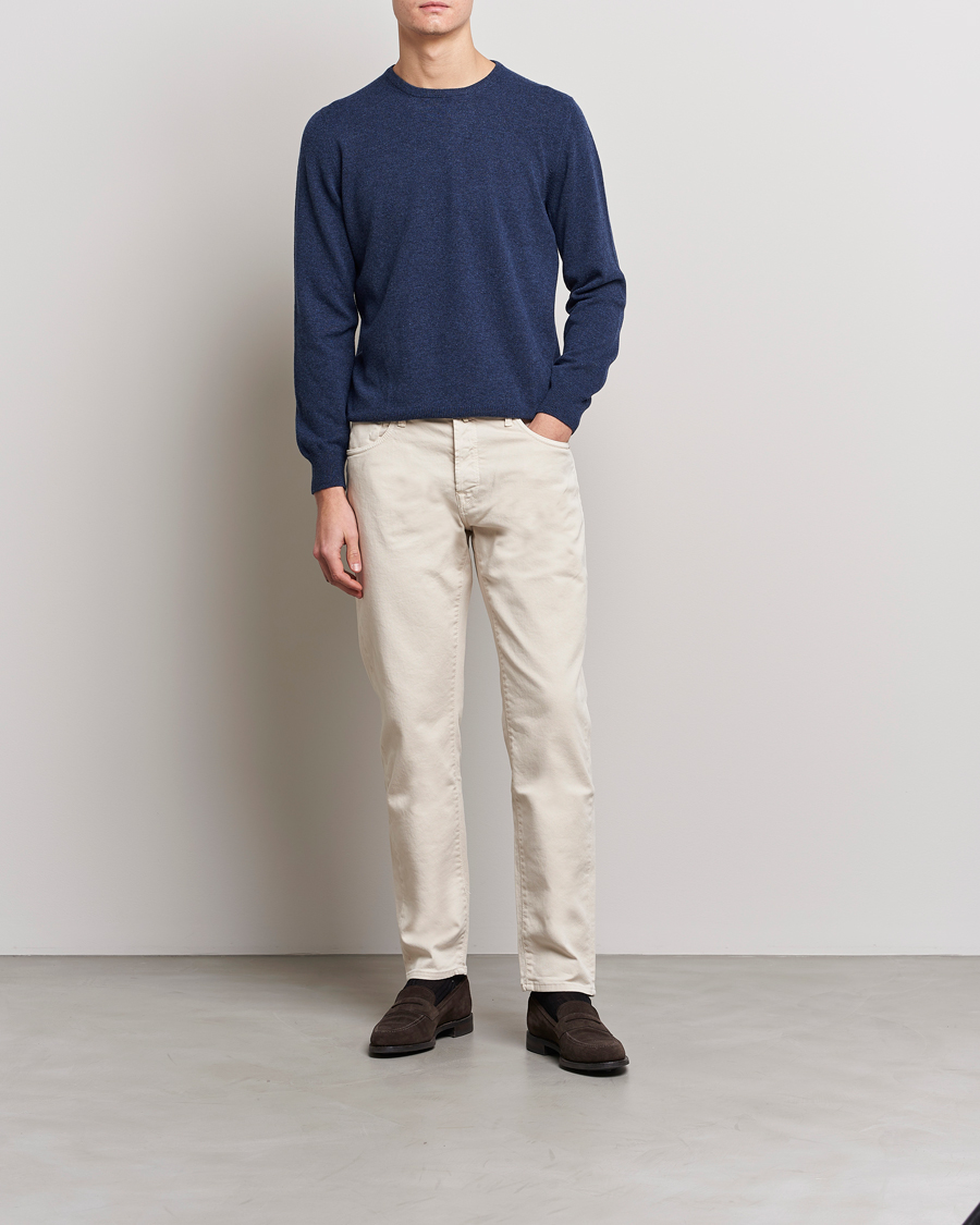 Herren | Pullover | Gran Sasso | Wool/Cashmere Crew Neck Navy Melange
