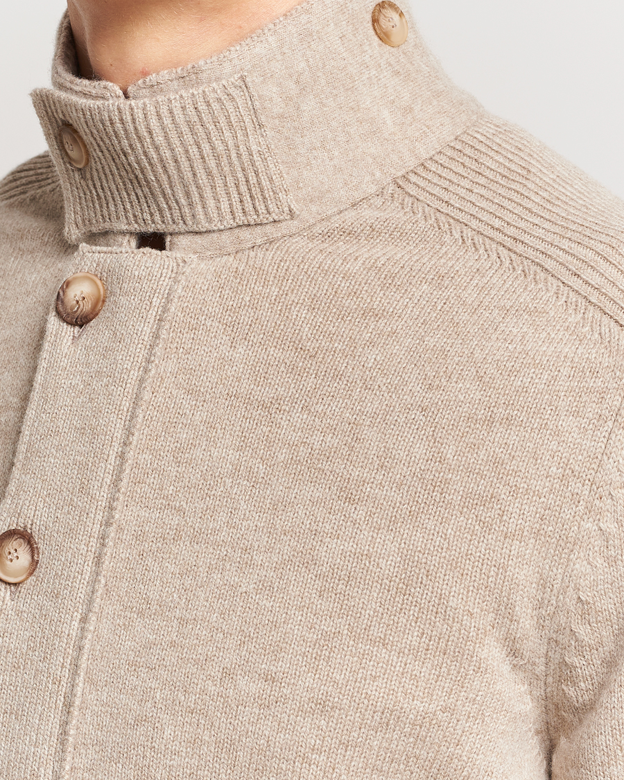 Herren | Pullover | Gran Sasso | Heavy Wool Cardigan Taupe Melange
