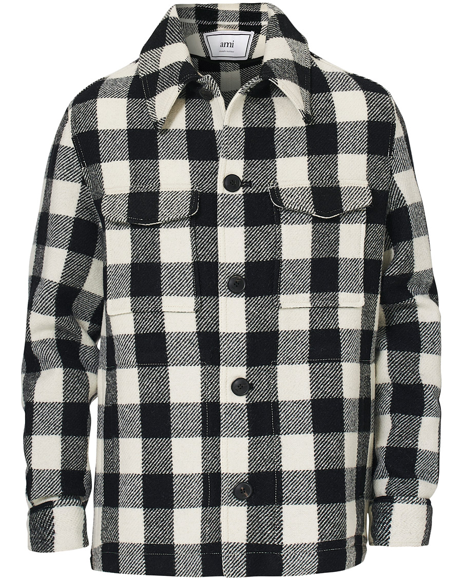 Herren | Jacken | AMI | Overcheck Flannel Shirt Jacket Black/White