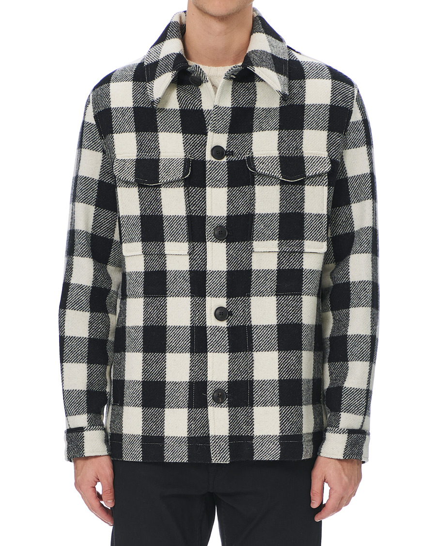 Herren | Jacken | AMI | Overcheck Flannel Shirt Jacket Black/White