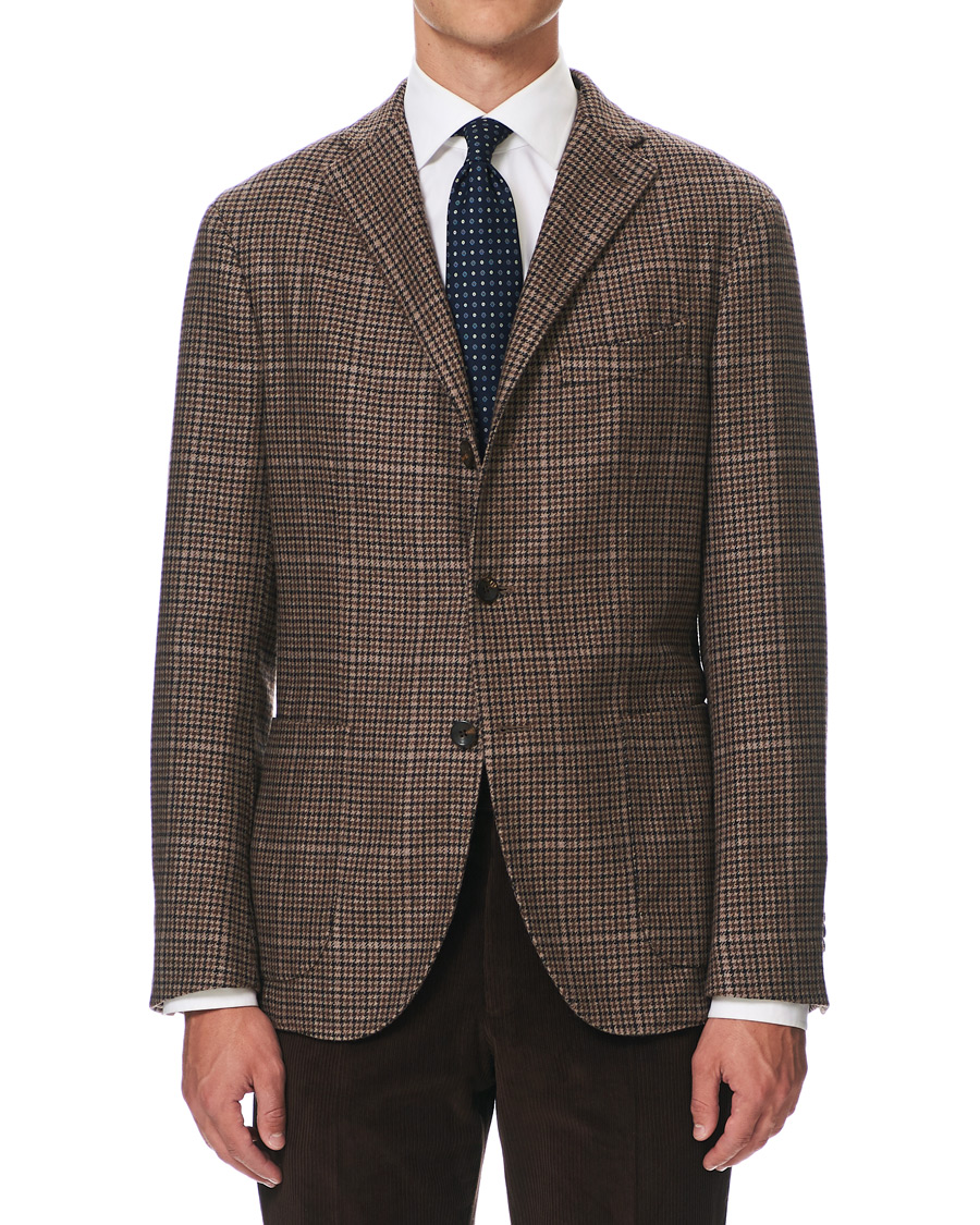 Herren | Sakkos | Boglioli | K Jacket Houndstooth Blazer Brown