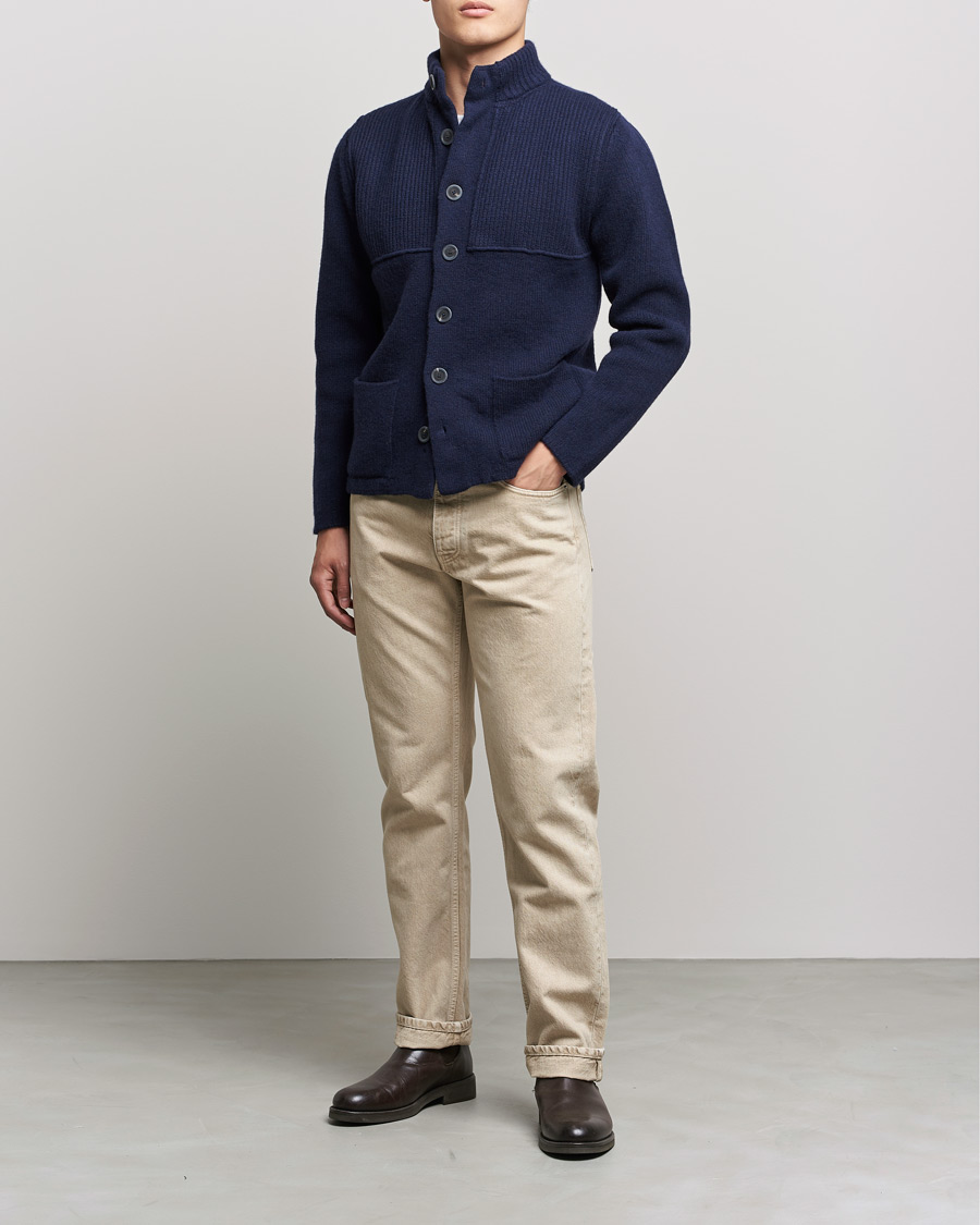 Herren | Pullover | Inis Meáin | Heavy Wool Cardigan Navy