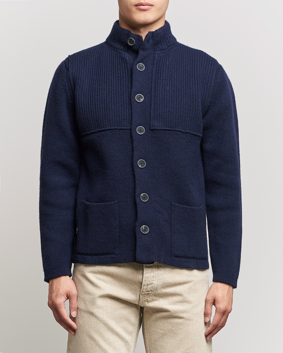 Herren | Pullover | Inis Meáin | Heavy Wool Cardigan Navy
