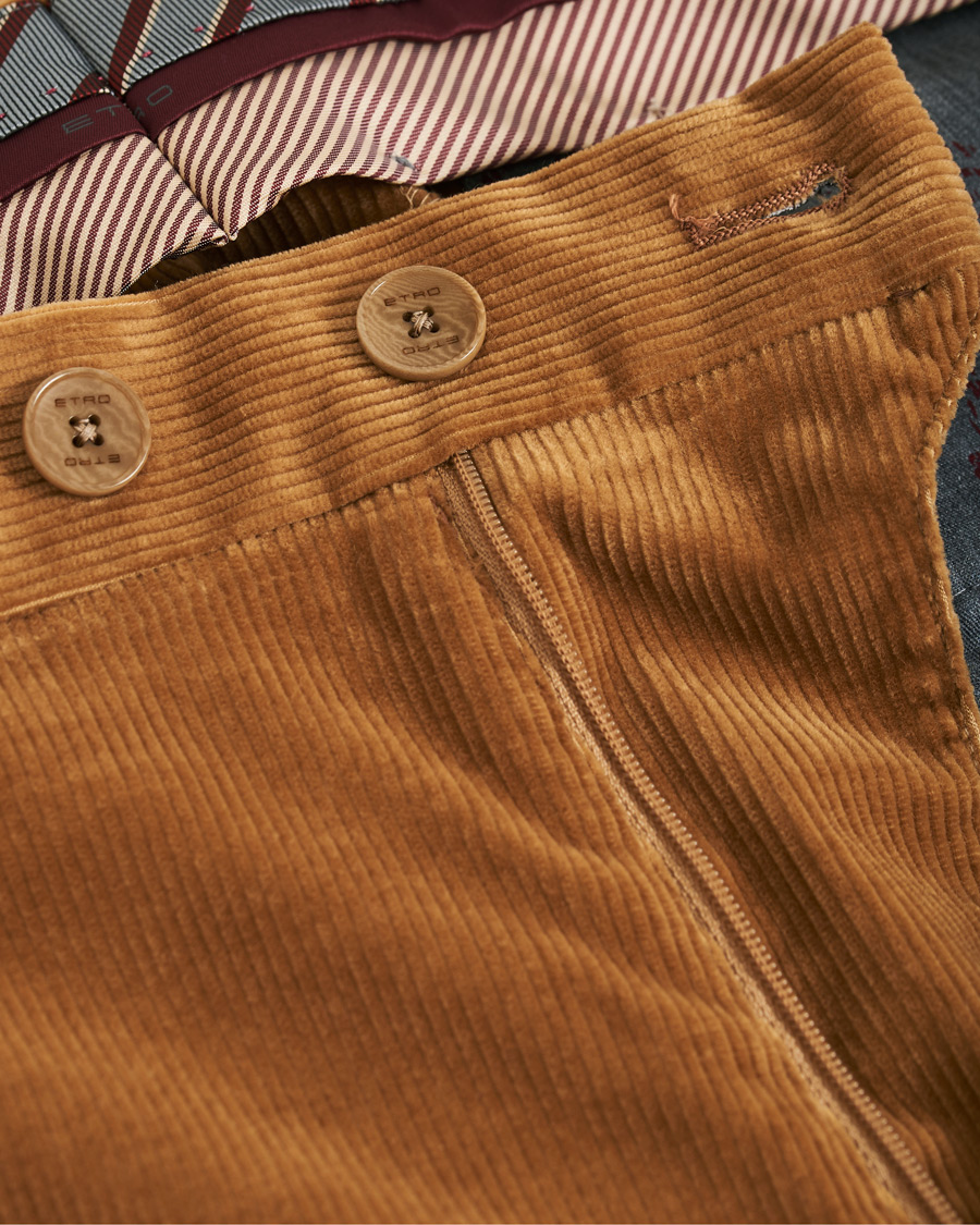 Herren | Hosen | Etro | Pleated Corduroy Trousers Khaki