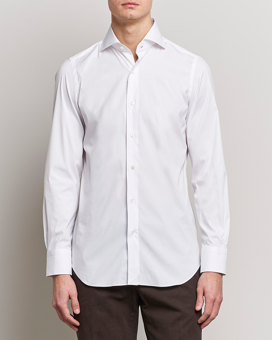 Herren | Finamore Napoli | Finamore Napoli | Milano Slim Fit Stretch Shirt White