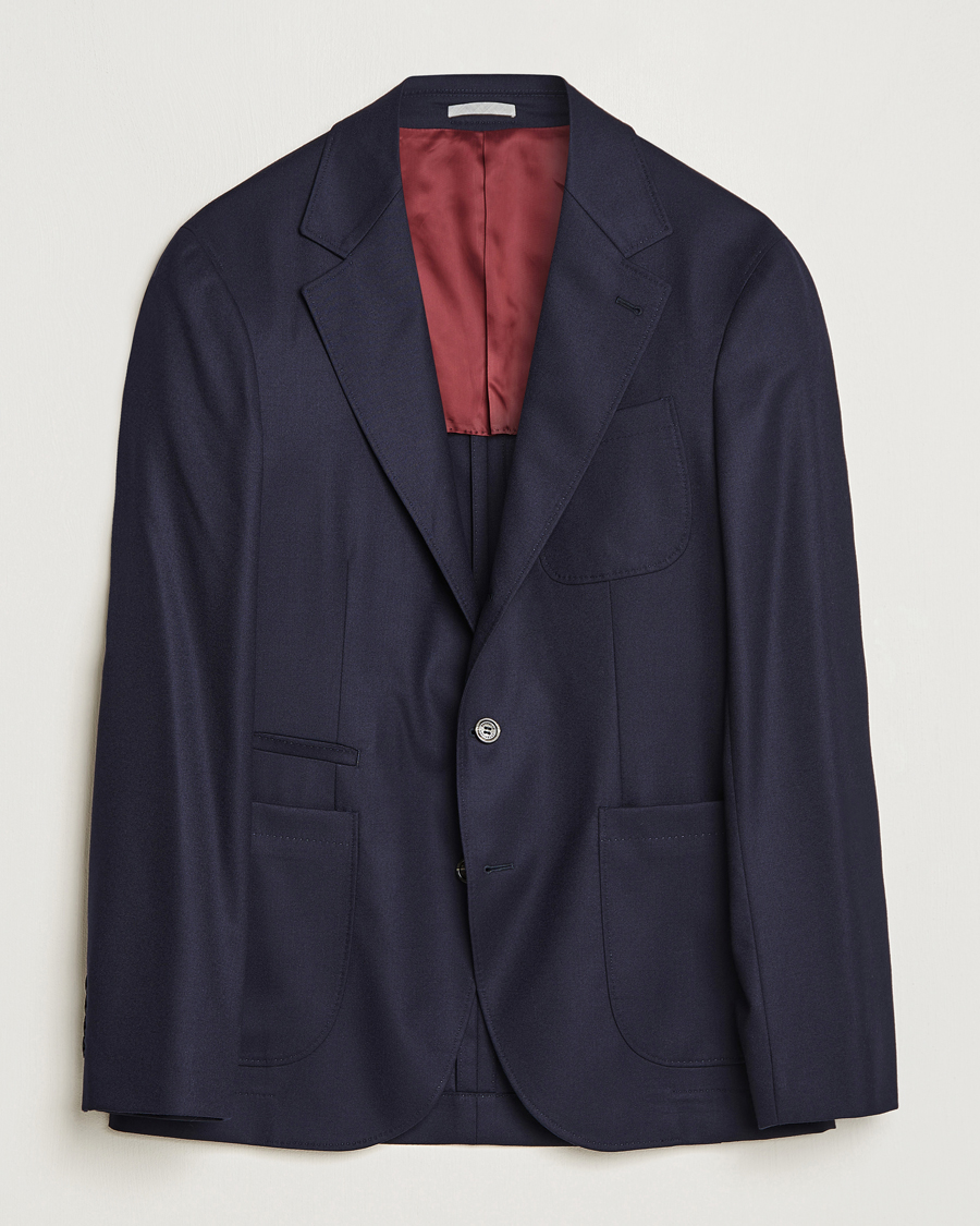 Herren | Sakkos | Brunello Cucinelli | Flannel Blazer Navy