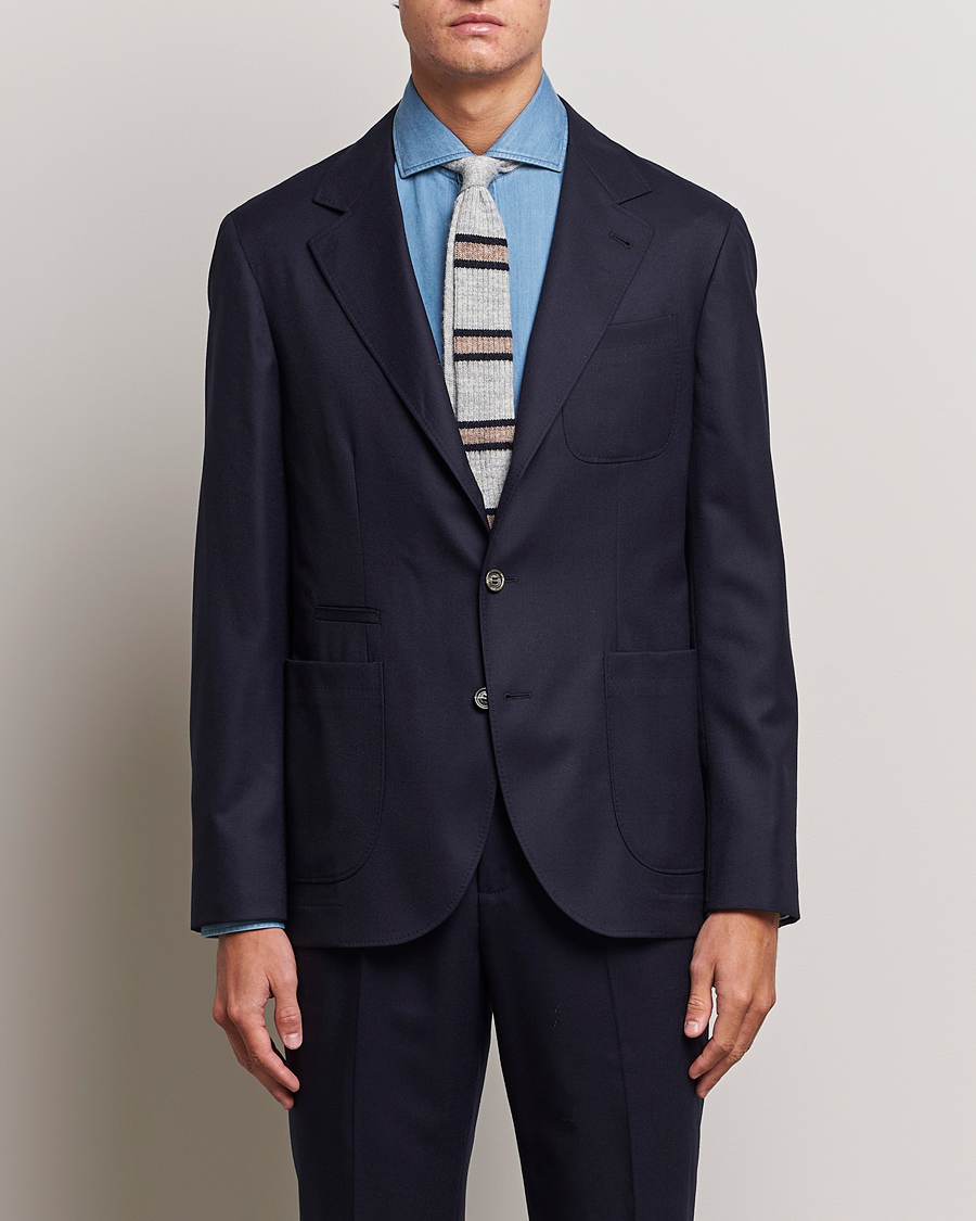 Herren | Sakkos | Brunello Cucinelli | Flannel Blazer Navy