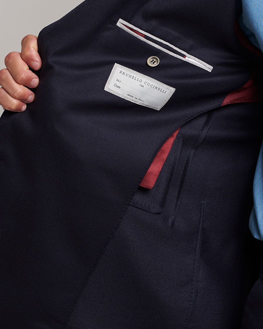 Herren | Sakkos | Brunello Cucinelli | Flannel Blazer Navy