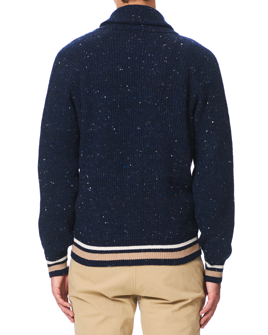Herren | Pullover | Brunello Cucinelli | Cashmere Blend Shawl Collar Cardigan Dark Blue