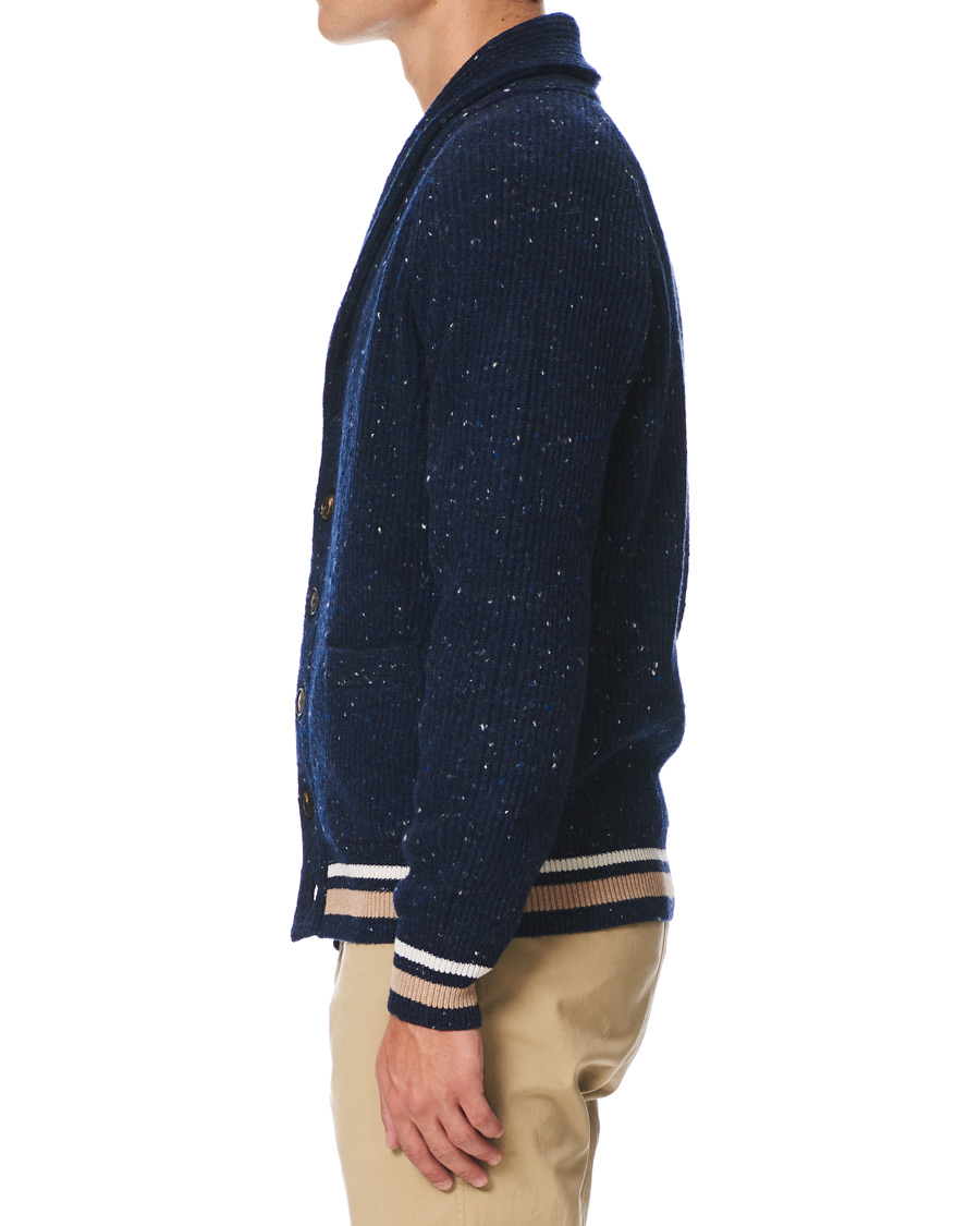 Herren | Pullover | Brunello Cucinelli | Cashmere Blend Shawl Collar Cardigan Dark Blue