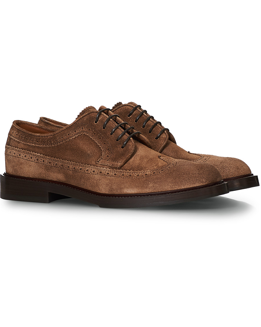 Herren | Brunello Cucinelli Longwing Brogue Brown Suede | Brunello Cucinelli | Longwing Brogue Brown Suede