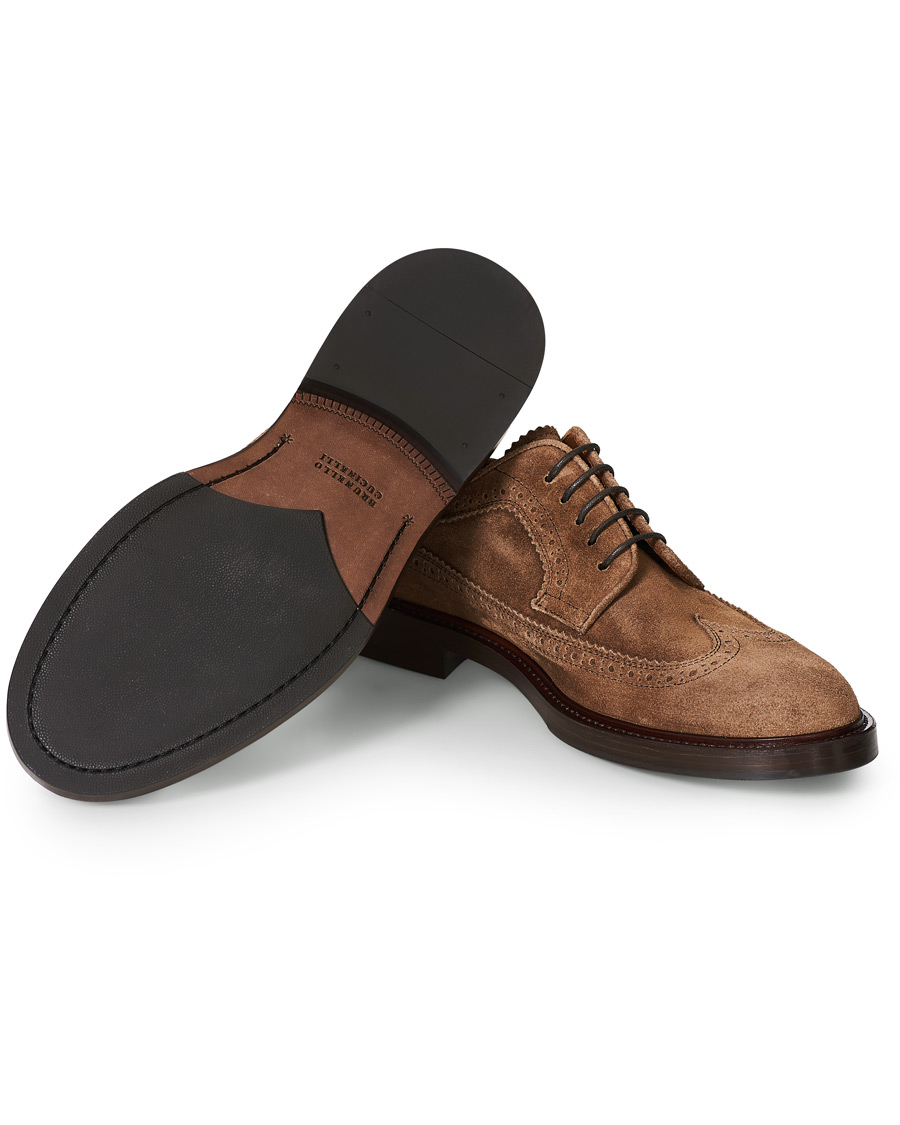 Herren | Brunello Cucinelli Longwing Brogue Brown Suede | Brunello Cucinelli | Longwing Brogue Brown Suede