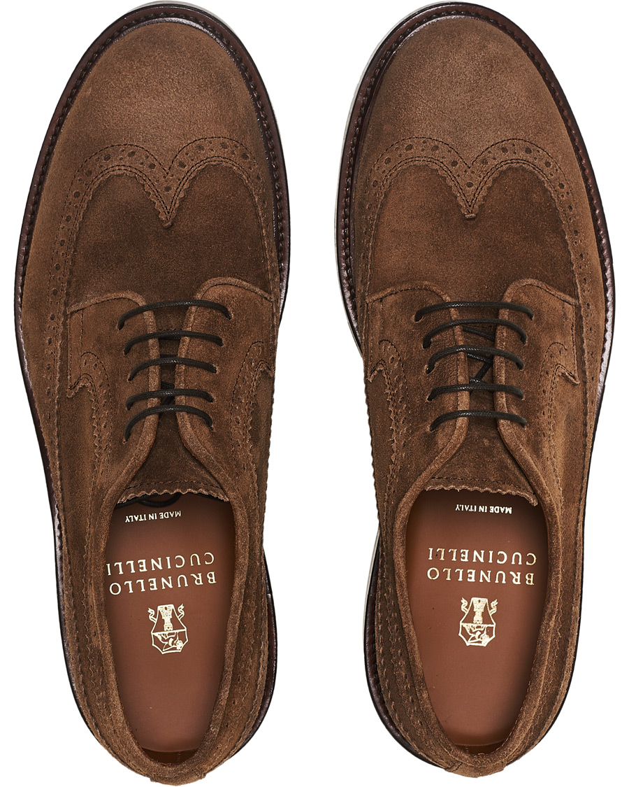 Herren | Brunello Cucinelli Longwing Brogue Brown Suede | Brunello Cucinelli | Longwing Brogue Brown Suede