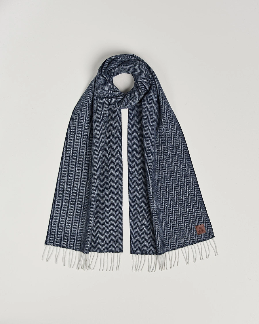 Herren | Schals | Amanda Christensen | Wool Herringbone Scarf Navy