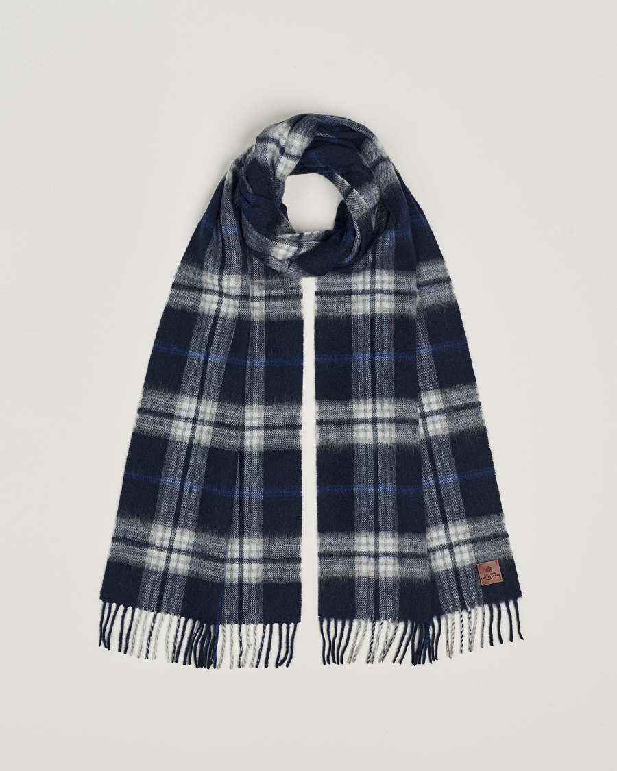 Herren | Schals | Amanda Christensen | Wool Check Scarf Blue